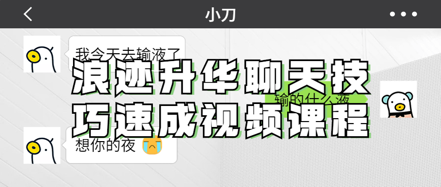 浪迹升华聊天技巧速成视频课程